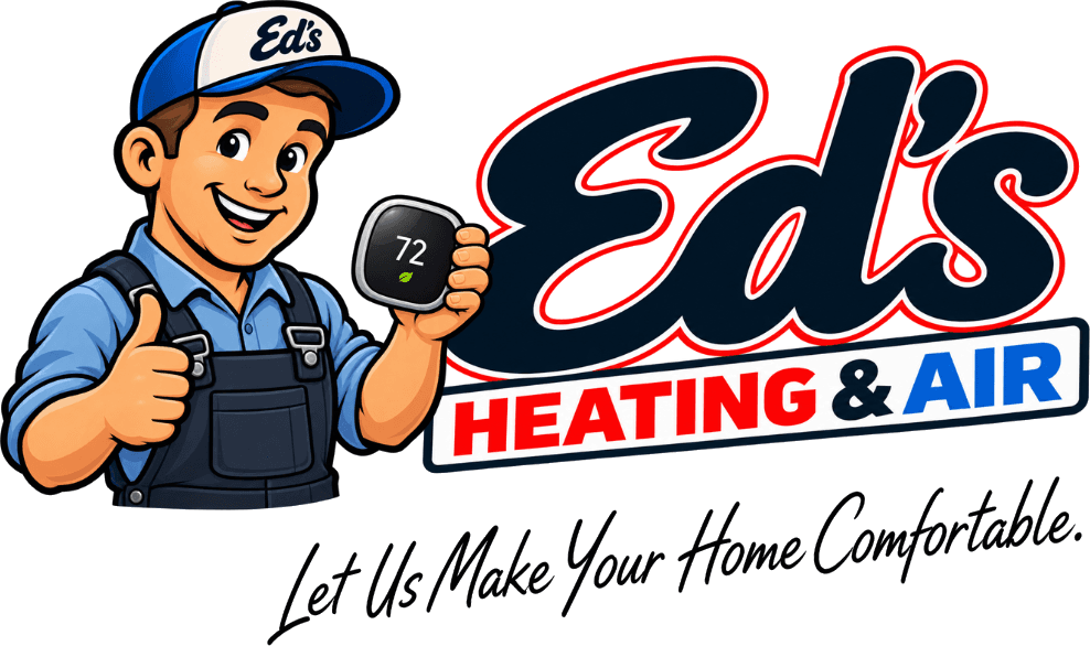 Ed's Heating & Air mascot giving a thumbs up